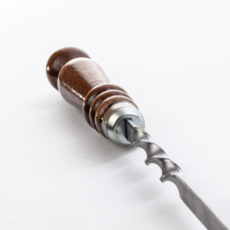 Шампур нержавеющий 620*12*3 мм с деревянной ручкой в Омске