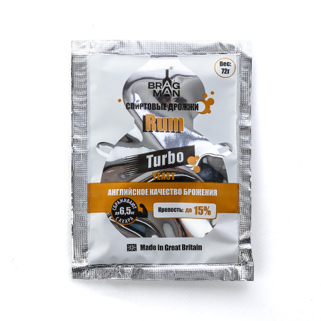 Turbo yeast alcohol BragMan "RUM TURBO" (72 gr) в Омске