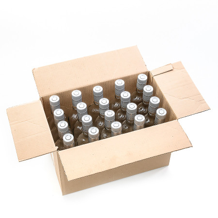20 бутылок "Фляжка" 0,5 л с пробками гуала в коробке в Омске